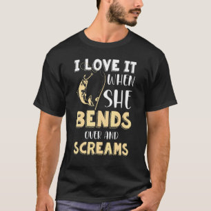 T-shirt J'adore quand elle se penche et hurle Pêche 