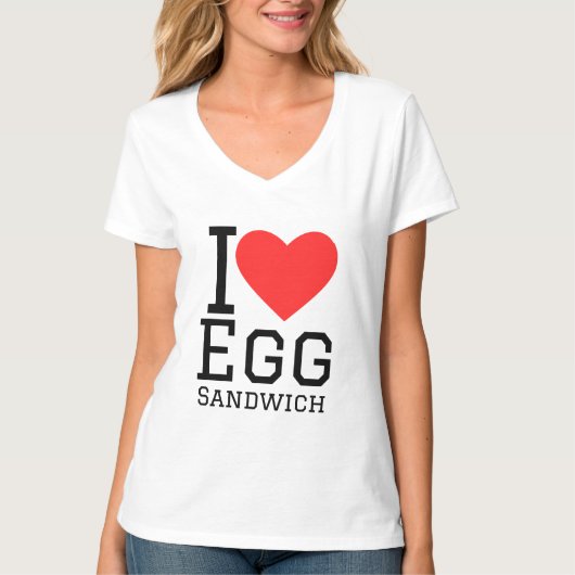 T-shirt J'adore sandwich aux oeufs (Devant)