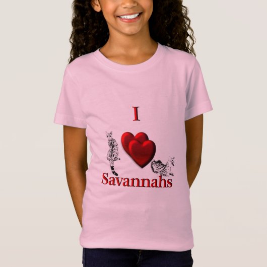 T-Shirt J'adore Savannah Cat (Devant)