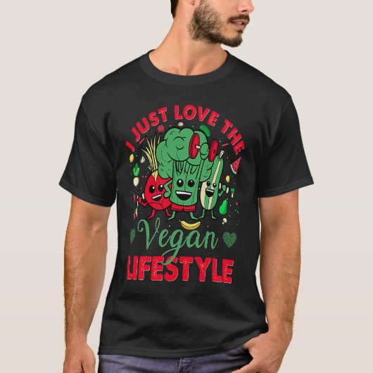 T-shirt J'adore simplement le mode de vie végan Citation (Devant)