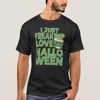 T-shirt J'adore tout simplement Halloween   Tête de citrou
