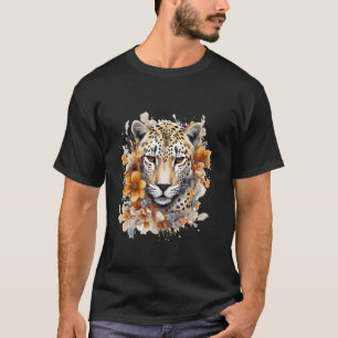 T-shirt Jaguar floral sauvage faune et flore