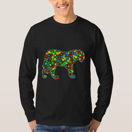 T-shirt Jaguar Funny Puzzle Animaux Sensibilisation sur l' (Devant)