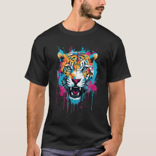 T-shirt Jaguar Grand Chat Éclaboussure Art Graphique Homme
