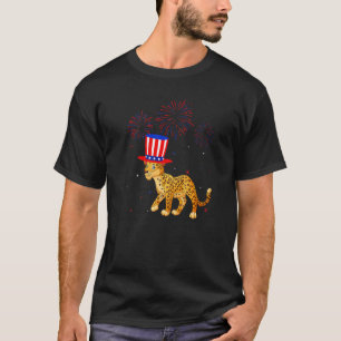 T-shirt Jaguar Graphic Rouge Blanc Bleu Feu d'artifice 4e