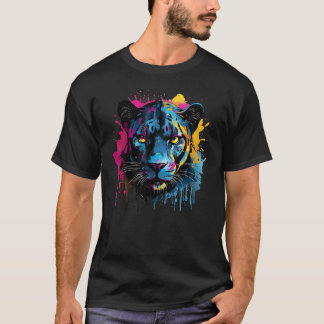 T-shirt Jaguar noir amoureux de la faune et des grands fél