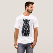T-shirt Jaguar silencieux - Design d'élégance bleue (Devant entier)