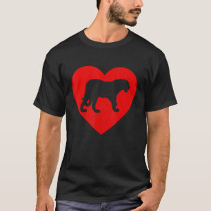 T-shirt Jaguar vintage Jaguar Red Heart Animal Valentines