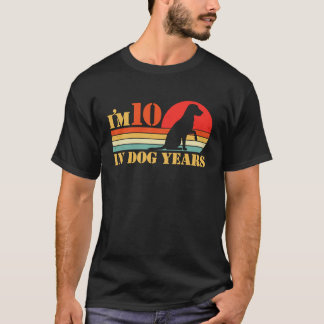 T-shirt J'ai 10 ans en chien 70e anniversaire Vintage 70 a