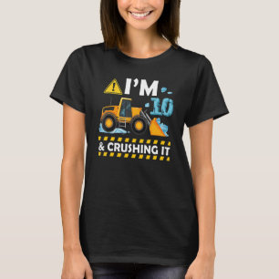 T-shirt J'ai 10 ans et creuser la construction Excavateur