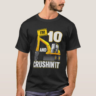 T-shirt J'ai 10 ans et creuser la construction Excavateur