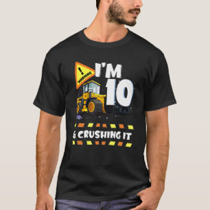 T-shirt J'ai 10 ans et le broyage de la construction Excav