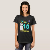 T-shirt J'Ai 10 Ans Llamazing Llama 10e Anniversaire Ki (Devant entier)