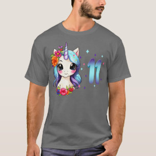 T-shirt J'ai 11 ans avec une licorne fille anniversaire 11