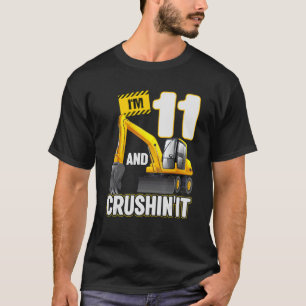 T-shirt J'ai 11 ans et creuser la construction Excavateur