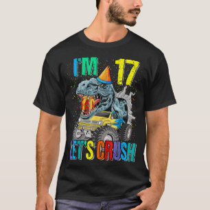 T-shirt J'ai 17 ans, écrasons le Dinosaure de Camion Monst