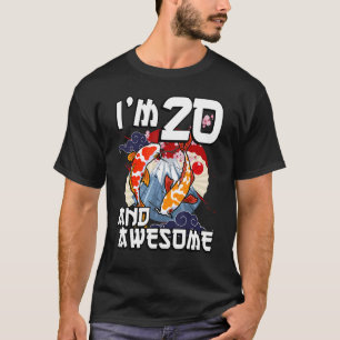 T-shirt J'ai 20 ans et merveilleux Poisson Carp Japonais K