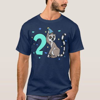T-shirt J'ai 2 ans avec un anniversaire de enfant de lémur