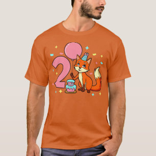 T-shirt J'ai 2 ans avec une fille renard anniversaire 2 an