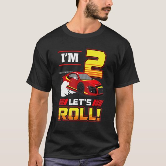 T-shirt J'ai 2 ans de course voiture Toddler 2e anniversai (Devant)