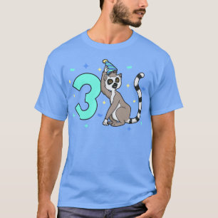 T-shirt J'ai 3 ans avec un anniversaire de enfant de lémur