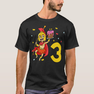 T-shirt J'ai 3 ans avec un anniversaire de enfant spartiat