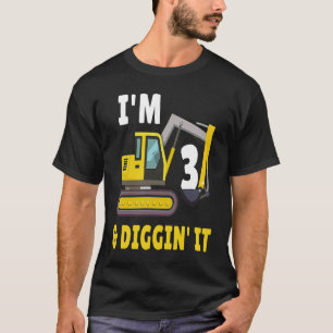 T-shirt J'ai 3 ans et creuser ça 3e fête d'anniversaire Co