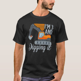 T-shirt J'ai 3 ans et creuser l'excavateur 3e anniversaire