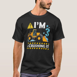 T-shirt J'ai 3 ans et creuser l'excavateur de construction
