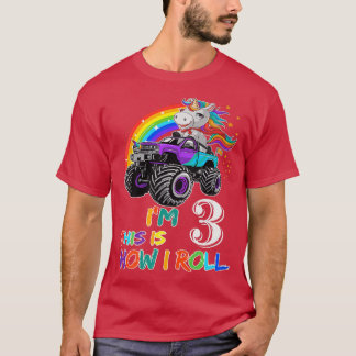 T-shirt J'ai 3 ans Voici comment je roule Monster Truck 3è