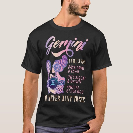 T-shirt J'Ai 3 Côtés Gemini Zodiac (Devant)