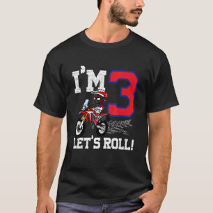 T-shirt J'ai 3 Roulons 3e anniversaire Dirt Bike Motocross
