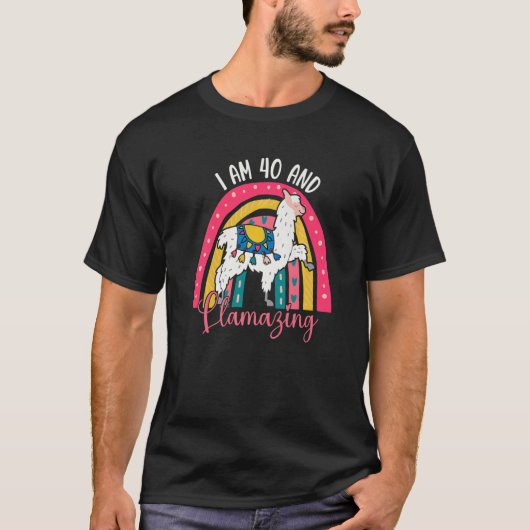 T-shirt J'Ai 40 Ans Et Llamazing Alpaca Llama 40E (Devant)