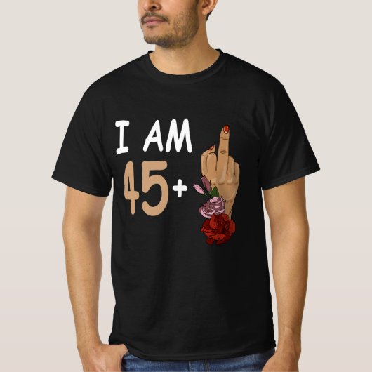 T-shirt J'Ai 45 Plus 1 Mid Doigt Pour Un 46e Anniversaire (Devant)