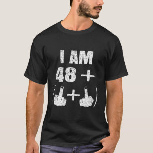 T-shirt J'Ai 48 Plus Deux Doigts Moyens Drôle 50E Annivers