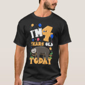 T-shirt J'ai 4 ans aujourd'hui Lazy Sloth Anniversaire App (Devant)