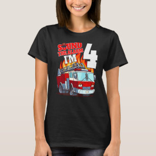 T-shirt J'ai 4 pompiers Camion d'incendie d'anniversaire 4