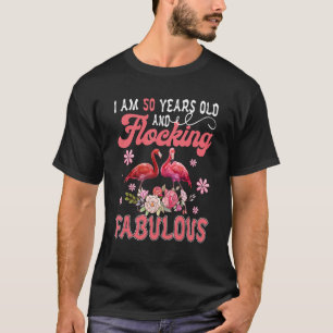 T-shirt J'Ai 50 Ans Et Flocage Fabuleux Deux Floraux