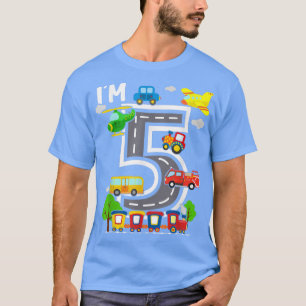 T-shirt J'ai 5 Anniversaire garçon 5e Anniversaire Train A