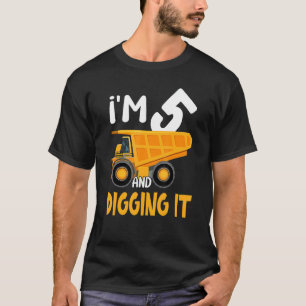 T-shirt J'ai 5 ans et creuser l'excavateur de construction