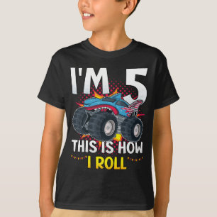 T-shirt J'ai 5 ans Voici comment je roule Monster Truck Bo