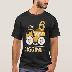 T-shirt J'ai 6 ans et creuser l'excavateur de construction