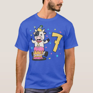 T-shirt J'ai 7 ans avec un anniversaire de enfant de vache