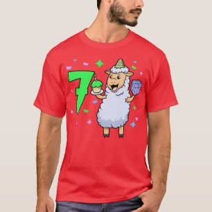 T-shirt J'ai 7 ans avec une fille mouton anniversaire 7 an