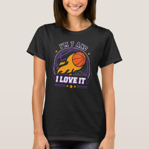 T-shirt J'ai 7 ans et j'aime Basketball 7e anniversaire Vi