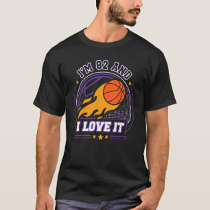 T-shirt J'ai 82 ans et j'aime le basket-ball 82e anniversa