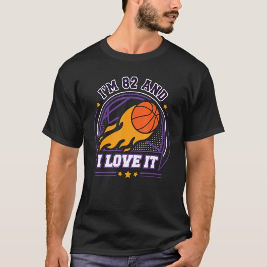 T-shirt J'ai 82 ans et j'aime le basket-ball 82e anniversa (Devant)