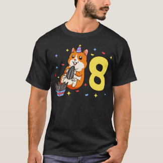 T-shirt J'ai 8 ans avec anniversaire de enfant hamster 8 a