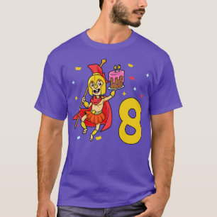 T-shirt J'ai 8 ans avec un anniversaire de enfant spartiat