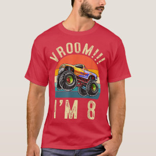 T-shirt J'ai 8 ans Vroom 8th Birthday Party Truck Car